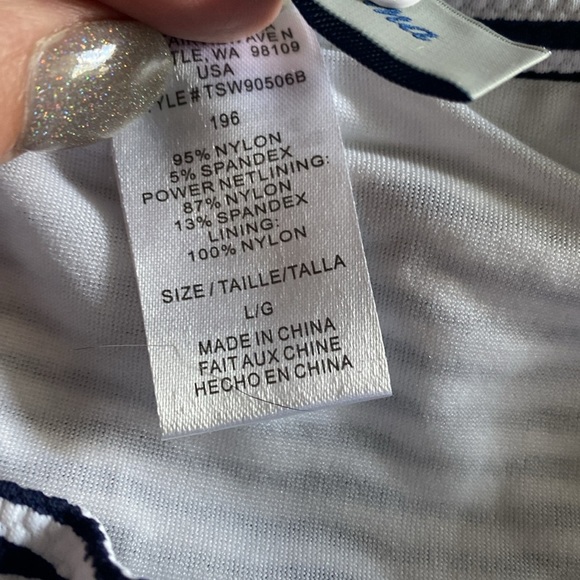 Tommy Bahama Navy and White Striped Bikini Bottoms - Picture 5 of 5